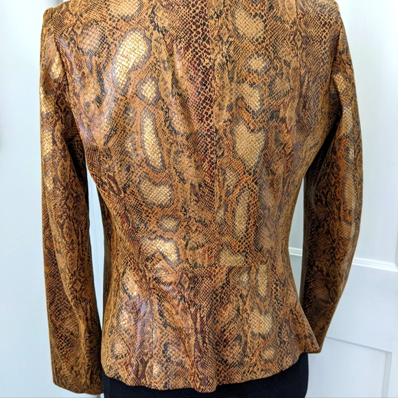 Zara NWOT Faux Leather Snake Skin Jacket XS - Picture 2 of 5